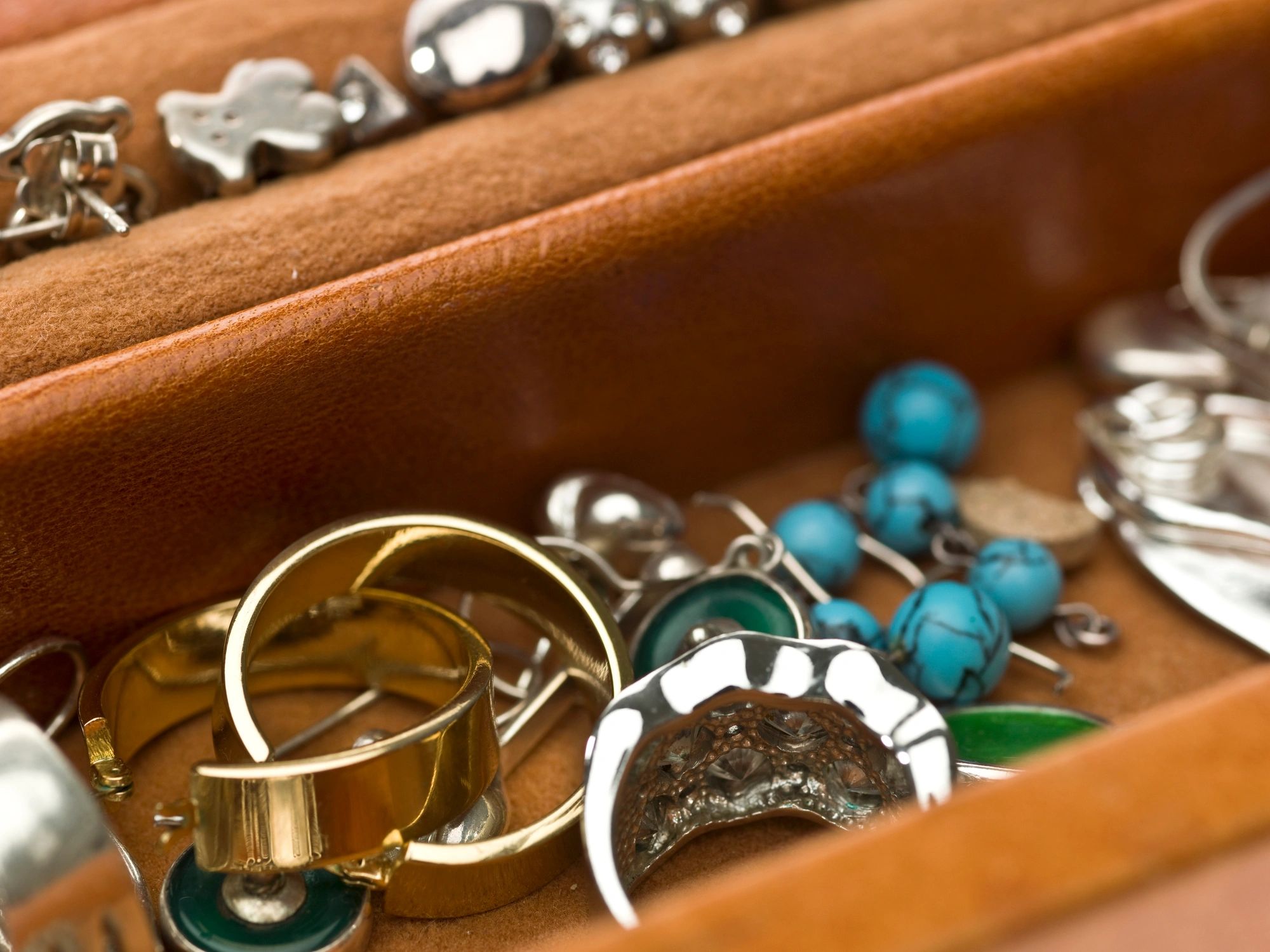 Jewellery box with compartments for safe storage.
